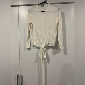 Dress Blank white faux wrap shirt